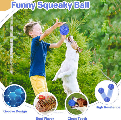 Indestructible Squeaky Dog Ball Relieves Anxiety - back view - PET'S FUN | dog toy
