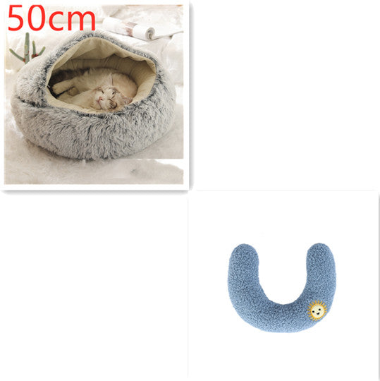 2 in 1 Dog and Cat Bed Pet Winter Bed Round Plush Warm - packaging view - PET'S FUN | cozy pet bed