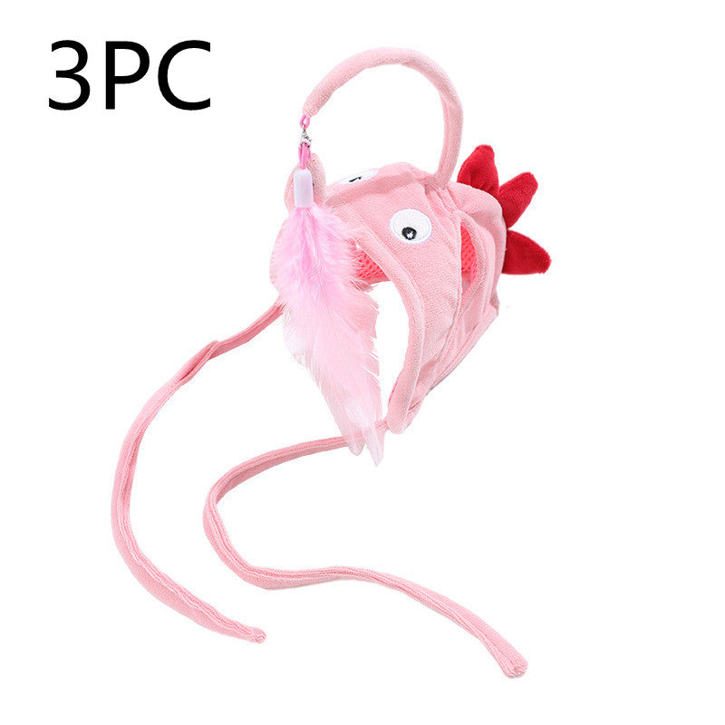 New Head Wearing Feather Funny Cat Stick Funny Cat Toy Stick Gr | PET'S FUN