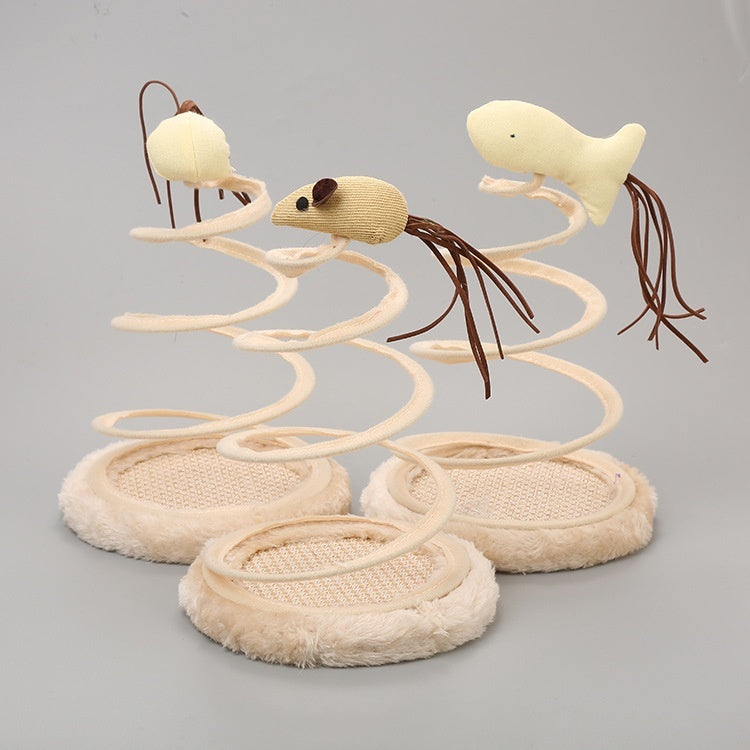 A Stuffed Spring Toy for the Cat - front view - PET'S FUN | cat bed