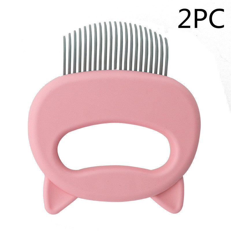 Pet Hair Removal Massaging Shell Comb - back view - PET'S FUN | pet supplies
