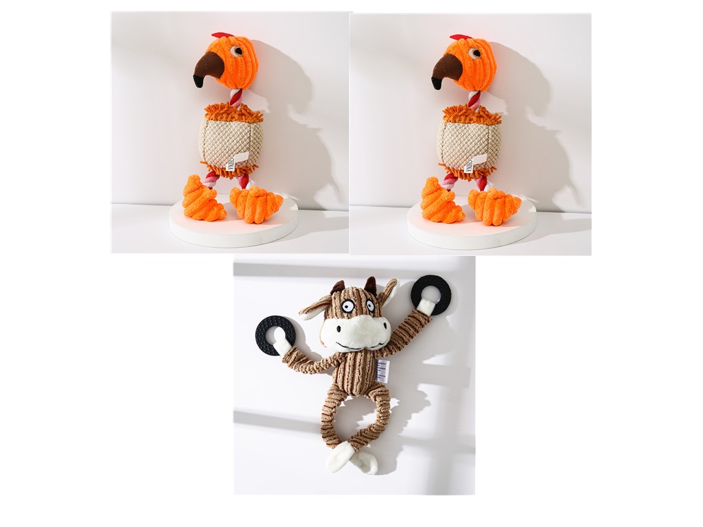 Pet Toy Donkey Shape Corduroy Chew Toy for Dogs Puppy Squeaker | PET'S FUN