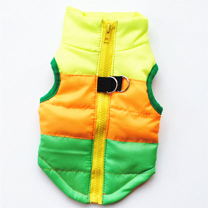 Winter Clothing Pet Clothes Vest Padded - front view - PET'S FUN | interactive pet toy