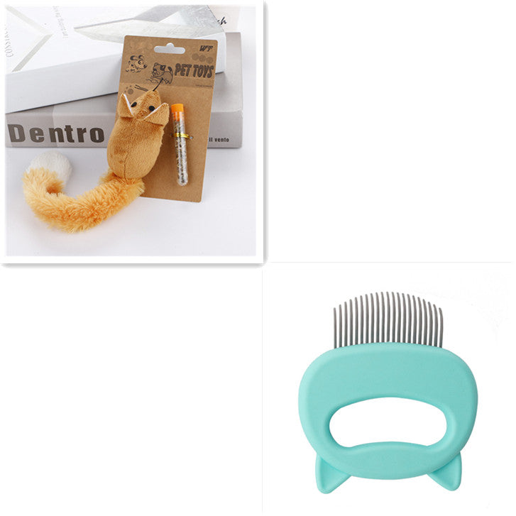 Pet Hair Removal Massaging Shell Comb - front view - PET'S FUN | pet entertainment