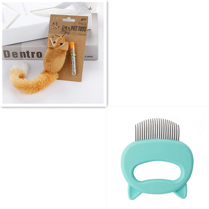 Pet Hair Removal Massaging Shell Comb - front view - PET'S FUN | pet entertainment