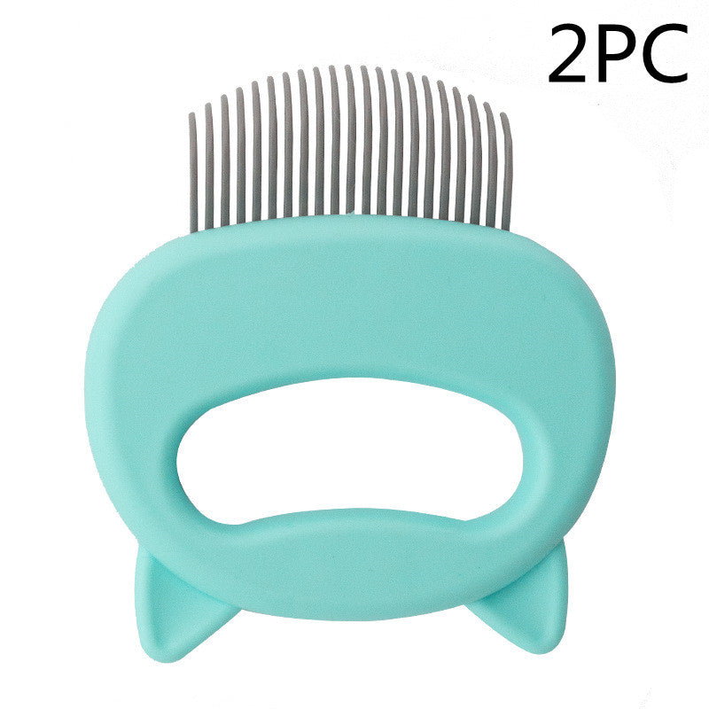 Pet Hair Removal Massaging Shell Comb - detail view - PET'S FUN | pet toy