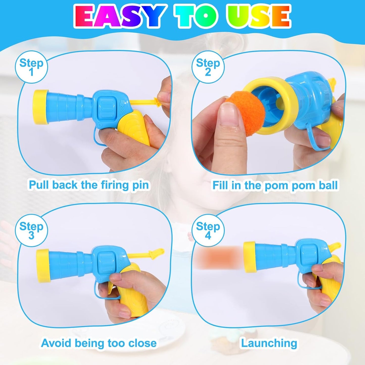 Cat Toy Ball Launcher Gun Cat Fetch Toy Gun Shooter - detail view - PET'S FUN | cat supplies