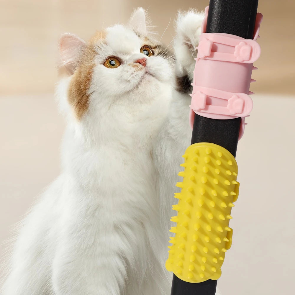 Pets Cat Hair Removal Massage Comb Cats Scratching - back view - PET'S FUN | cat accessories