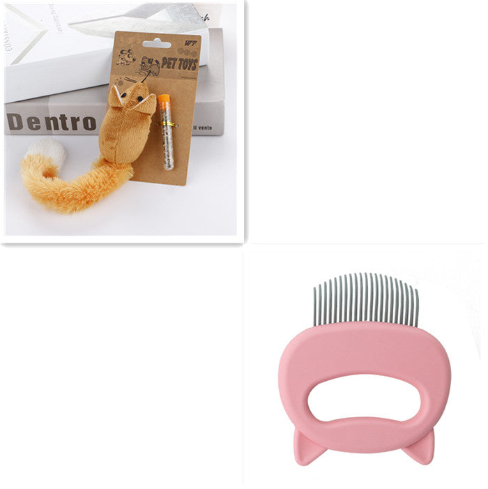 Pet Hair Removal Massaging Shell Comb - side view - PET'S FUN | interactive pet toy
