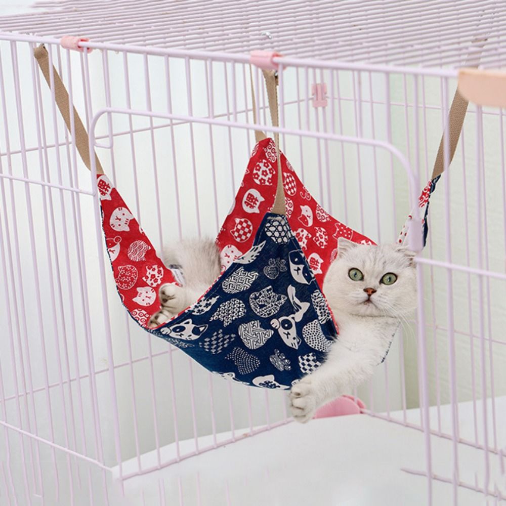 Breathable Cat Cotton Linen Hammock Wear Resistant Multicolor Cat Cage Hangin...