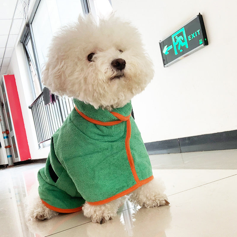 Pet Bathrobe Fast Drying Towel Microfiber - side view - PET'S FUN | dog toy